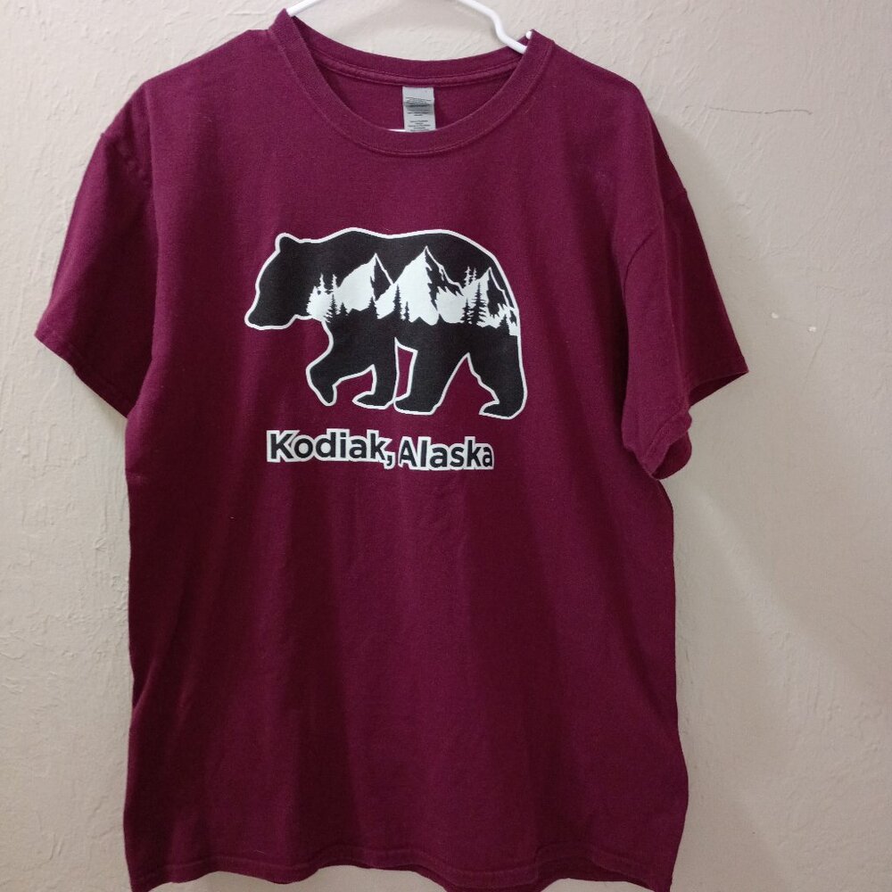 #1119 Kodiak Alaska Bear Last Frontier Men L T-shirt Men L